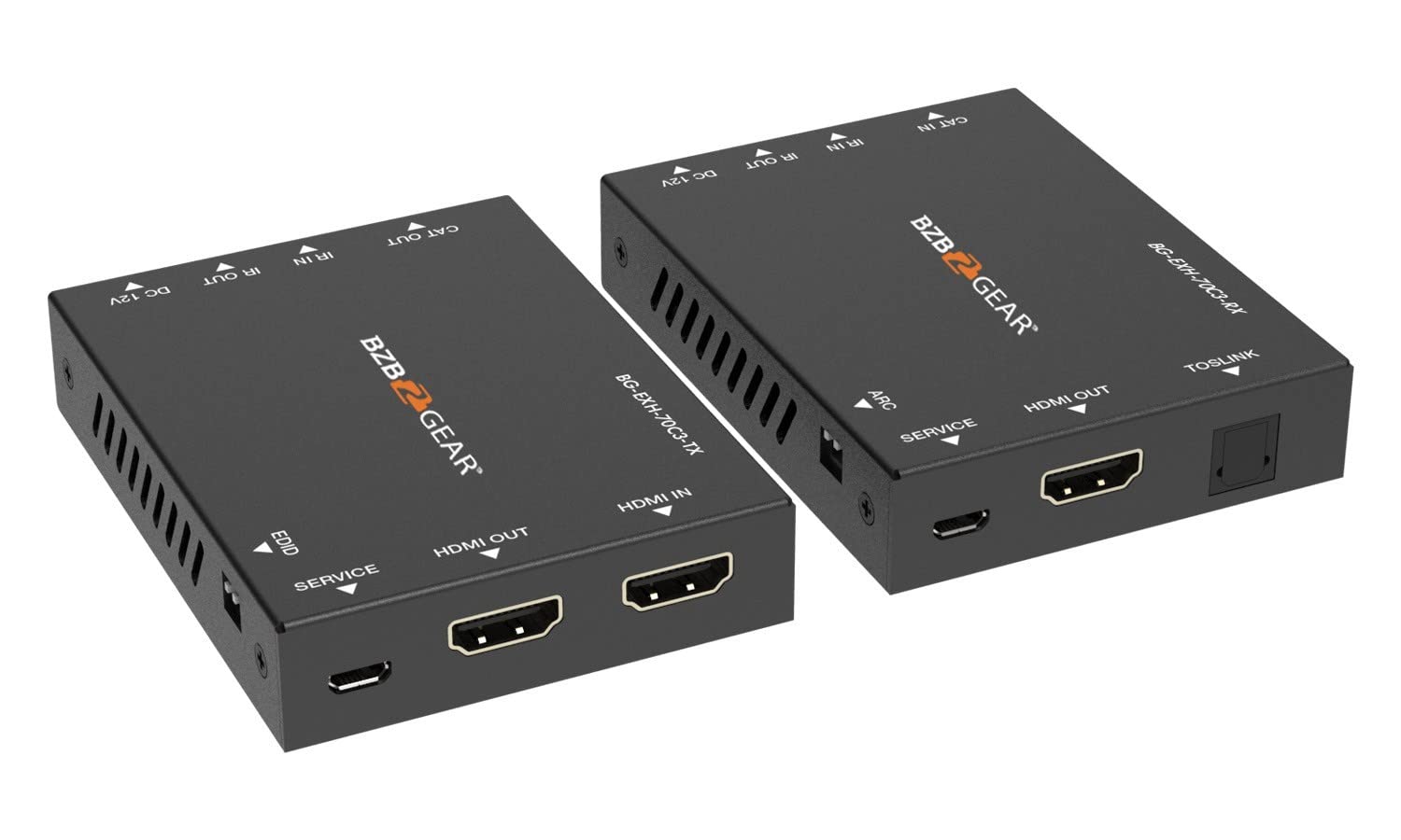 BZBGEAR 4K UHD HDMI Extender with Bi-Directional IR/PoC/ARC and Audio De-embedding up to 230ft - BG-EXH-70C3