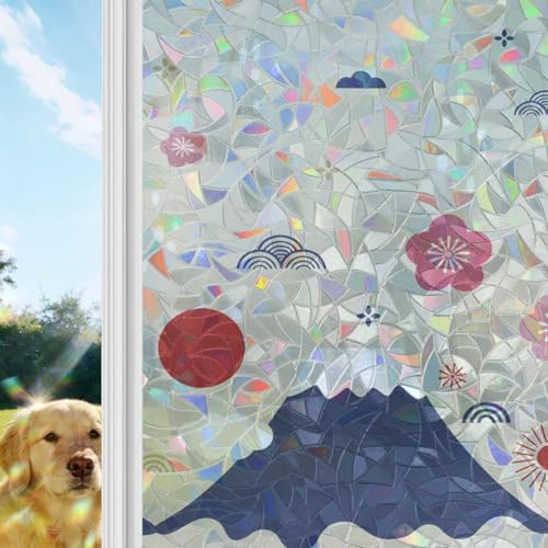 Vinilo decorativo para ventana con efecto arcoíris y privacidad miniatura 2