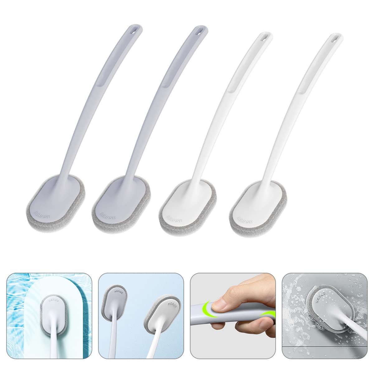 Juego de cepillos de limpieza de alta resistencia – Depurador de suelo y bañera con herramienta de estropajo para una limpieza eficiente del hogar – Cepillo versátil para manchas difíciles y