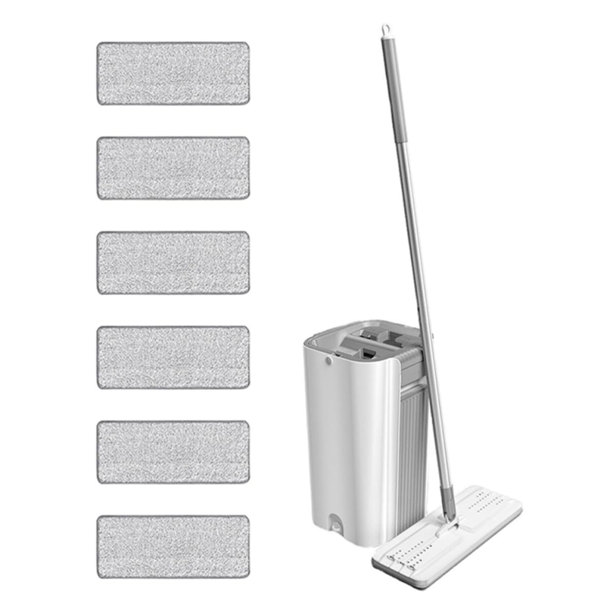 Fregona de Limpieza Doméstica Mango Giratorio, Plata