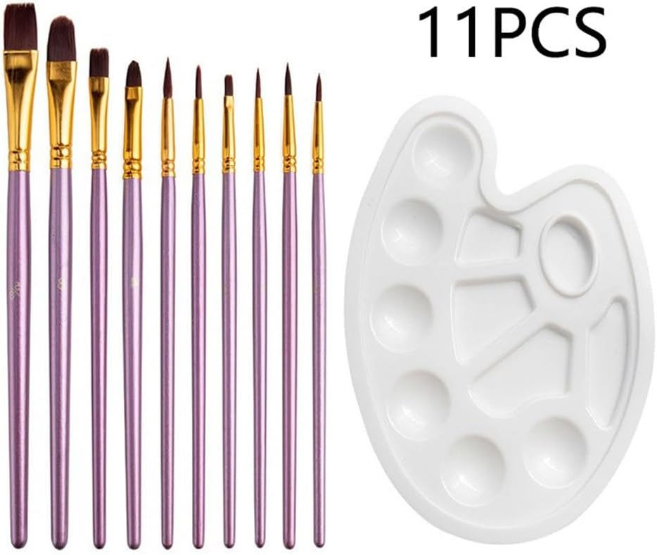 Oil Paintbrush Set Palette Paint Wood Pole Nylon Wool Graffiti Hook Watercolor Brush Painting Tools