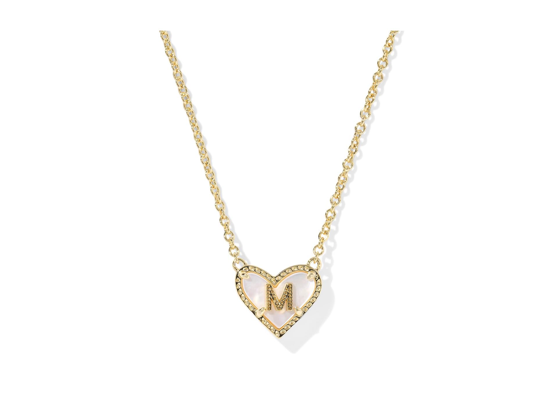 Kendra Scott Womens Heart Letter M Short Pendant Necklace