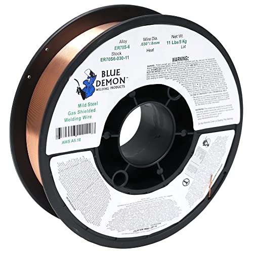Image of Blue Demon ER70S6 X .030 X 11 LB MIG /GMAW Carbon Steel Welding Wire, All Position, Low Spatter, Formulated to Provide Porosity-Free, X-Ray Quality Welds, 0.03 dia