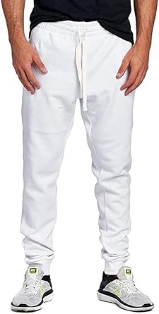 PROGO USA Mens Joggers Sweatpants Basic Fleece Marled Jogger Pant Elastic Waist