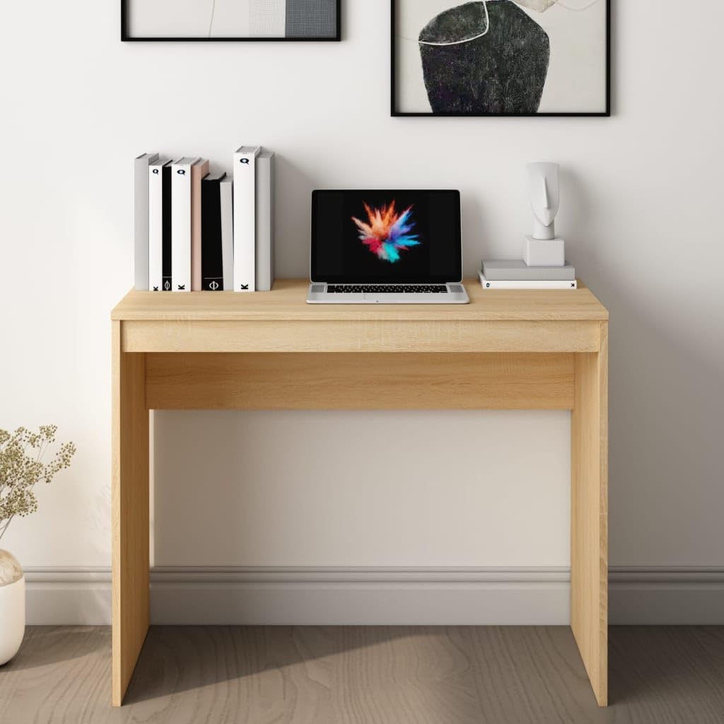 Scrivania Sonoma Rovere 90 x 40 x 72 cm, robusto materiale in legno, ideale per casa, ufficio, giochi, cameretta dei bambini, tavolo per computer salvaspazio
