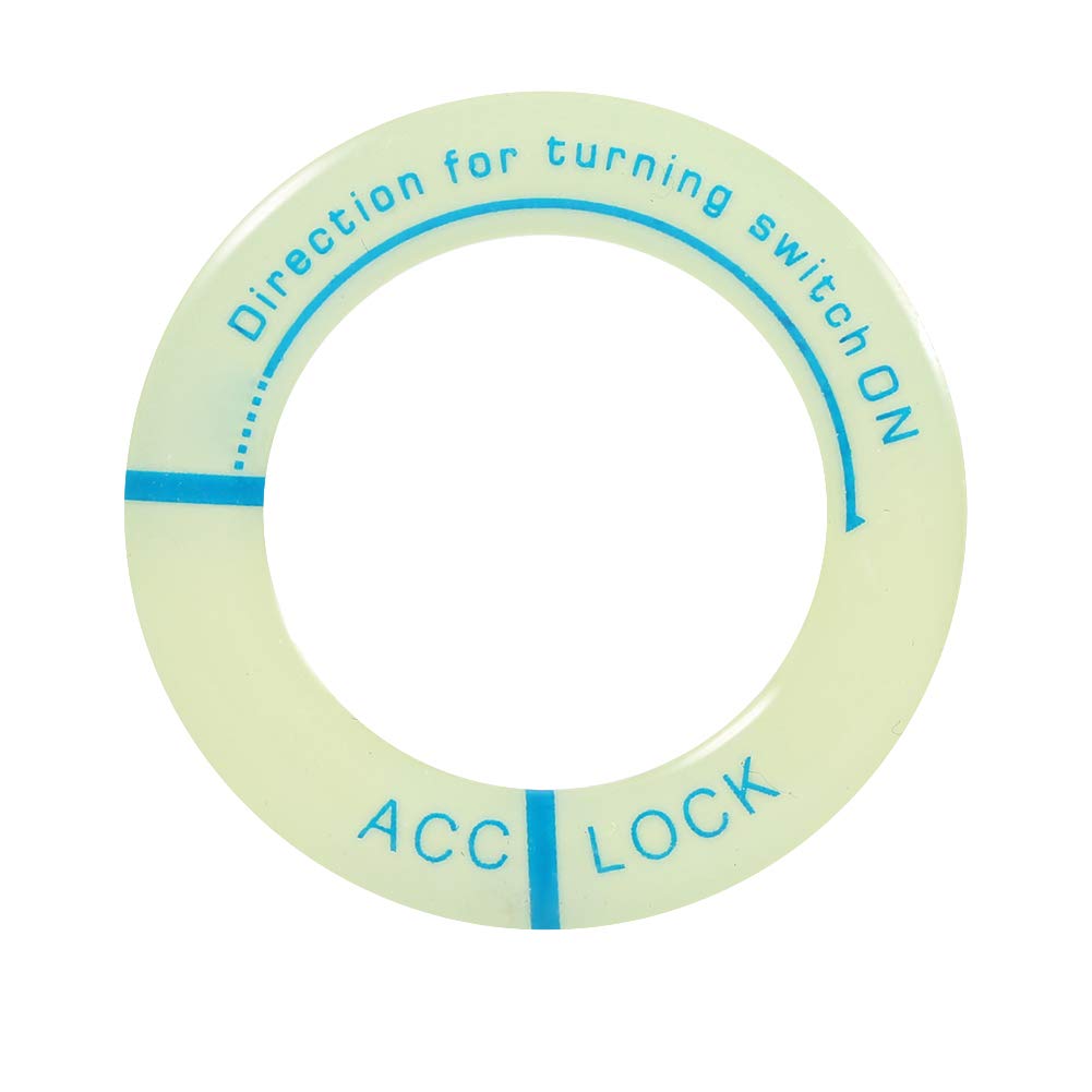 HaofyCar Engine Luminous Ignition Lock Ring, Ignition Lock Circle, Ignition Lock Cover Universal, Ignition Lock Decoration Ring (green light blue word)