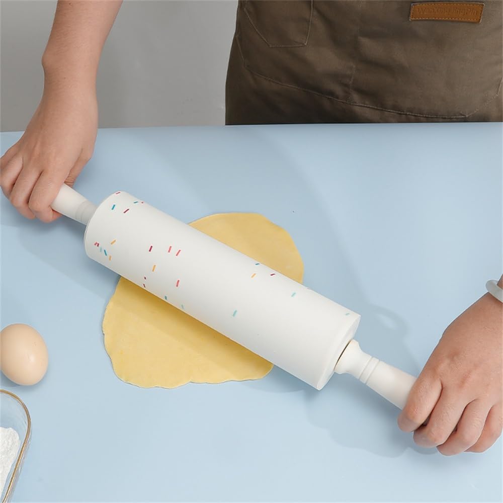 Mattarello in silicone per la cottura, 31 x 4,3 cm, strumento da cucina antiaderente per impasti e pasticceria, ideale compagno di cottura