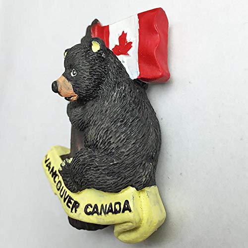 Imán decorativo de oso 3D para refrigerador Vancouver Canadá miniatura 3