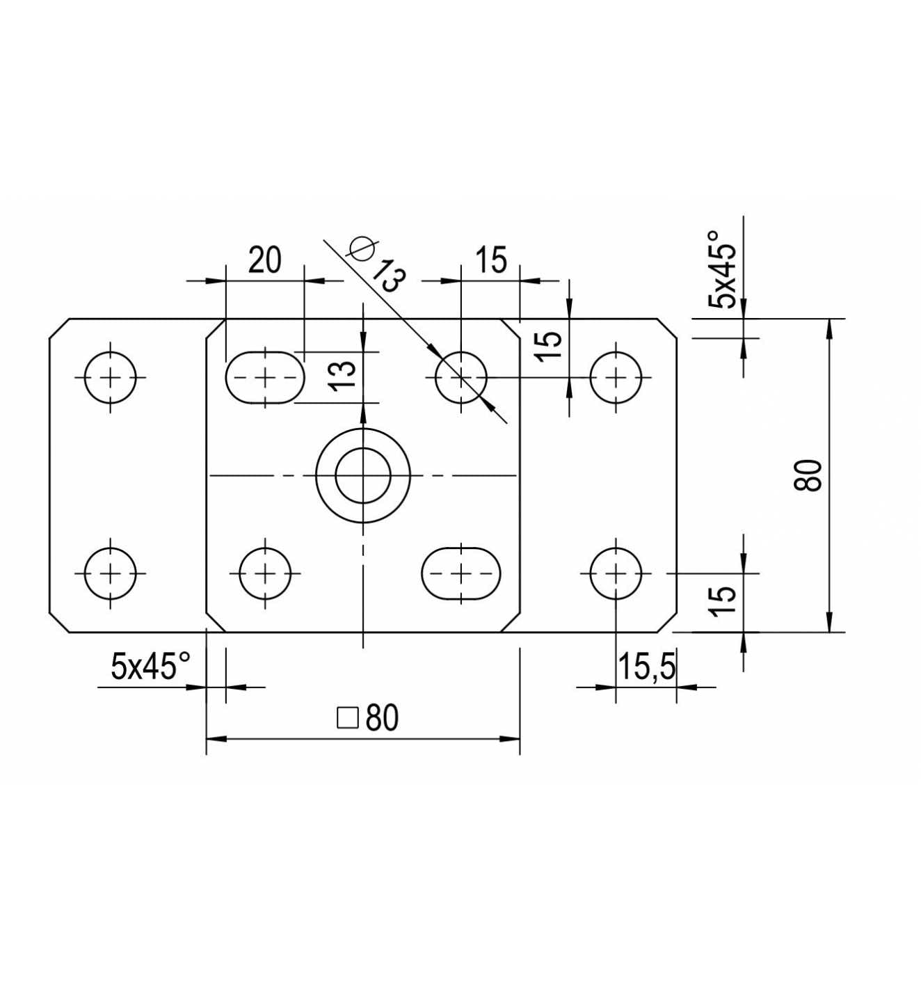 BB STANZ Pfostenträger Bodenplatte 160 x 80 x 6 mm (2 Stück) Stützfuß Bodenfuß Betonfuß höhenverstellbar verstellbar mit Zapfen Trägerplatte 80 x 80 x 6 mm
