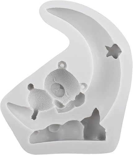 Miniatura 9 de Molde de silicona para fondant de oso 3D, molde de chocolate, luna y estrella, nube, dulces, para decoración de tartas de azúcar, decoración de
