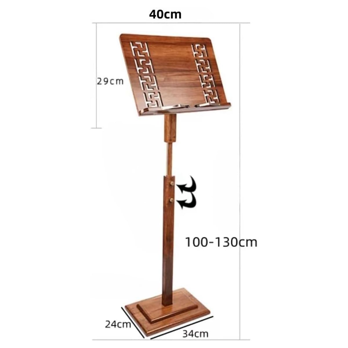 Atril de bambú para partituras, plegable y ajustable en altura con amplia placa de madera para músicos, directores, guitarras, violín, piano, ukelele