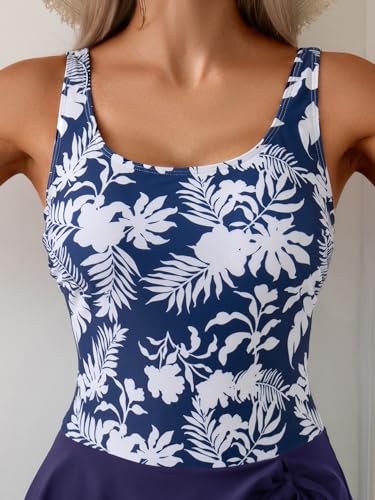 Image of Eomenie One Piece Swimdress Swimsuits for Women Tummy Control Swim Dresses Skirt Bathing Suit