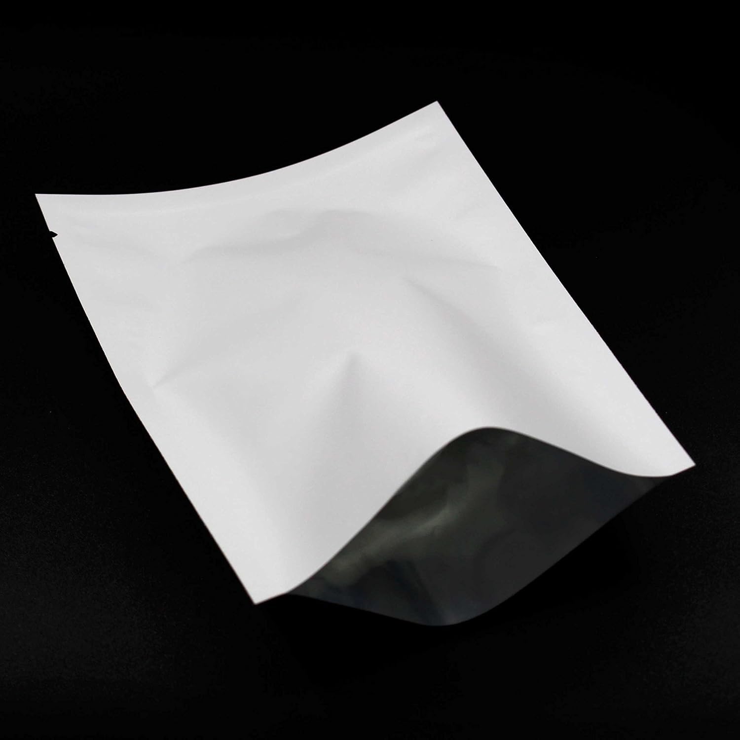 200 sacchetti piatti Open Top Mylar sigillabili sottovuoto a lungo termine per alimenti pellicola opaca sigillabili a caldo con tacca di taglio 5x8cm (1,97 x 3,15 pollici, colore bianco)