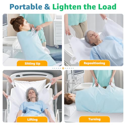 Image of Incontinence Bed Pads Washable with 10 Handles for Bedridden Care, 34 inchx72 inch