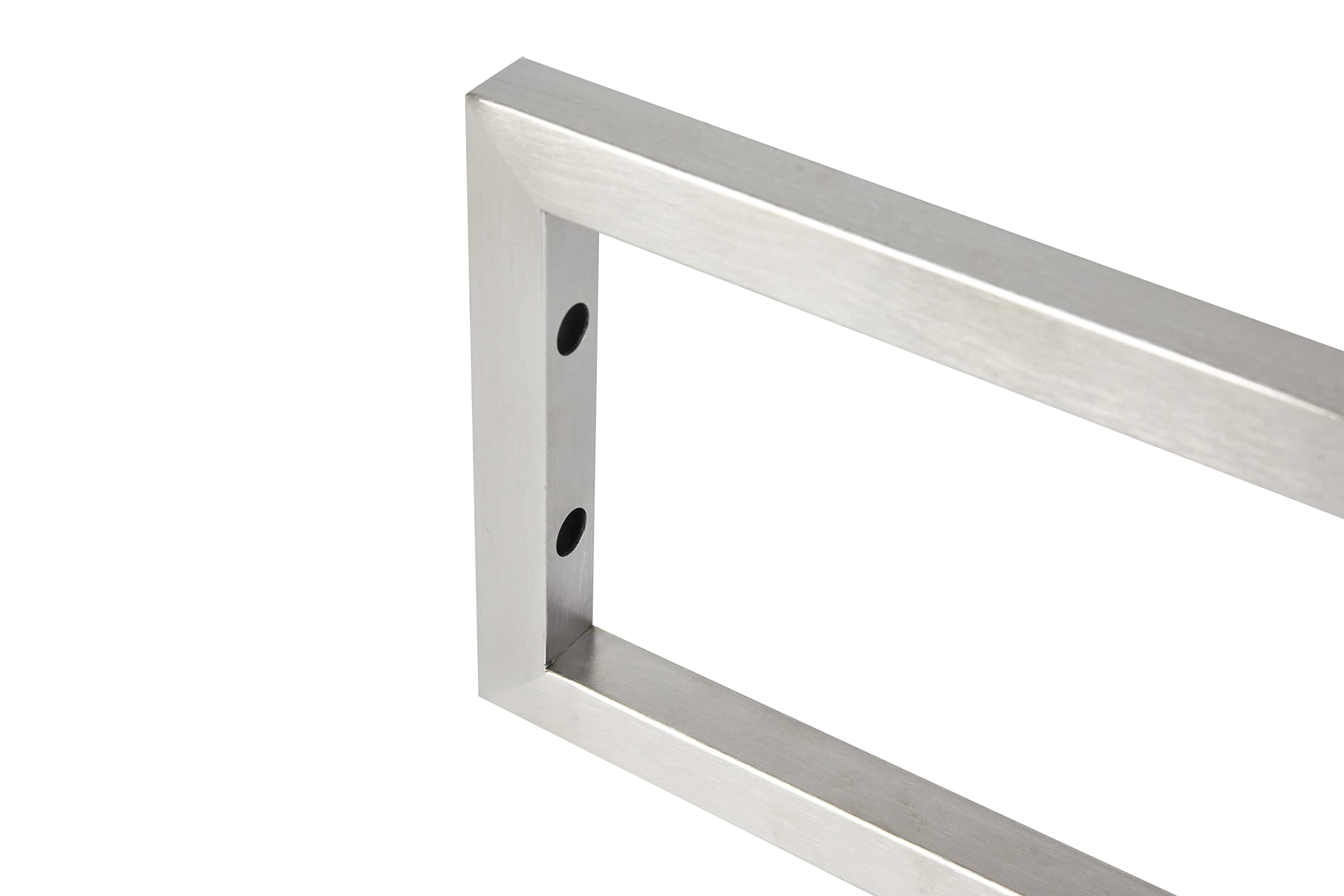 Montixx® Consola de pared y toallero, juego de 2 en forma pentagonal, de acero inoxidable, para soporte de lavabo/base para mesa de agua y lavabo, 33 cm x 15 cm