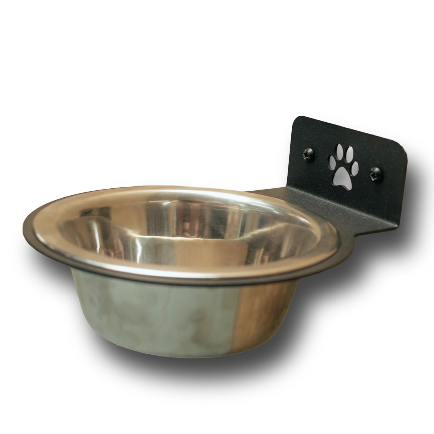 Jake's Farm Yard Wall Mount Pet Bowl Holder – Black Steel Raised Feeder Bracket for Dogs & Cats – Anti-Tip Food or Water Bowl Support – UK Made