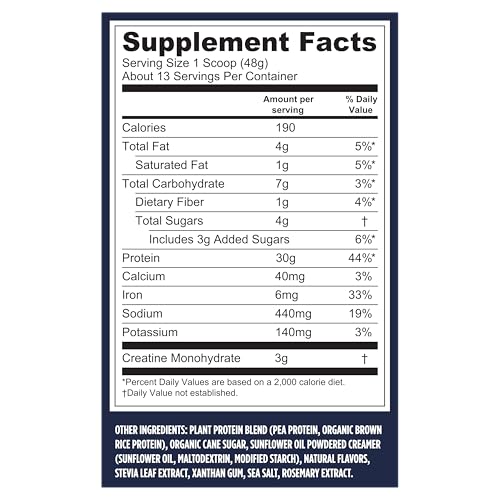 Vega Protein + Creatine - 30g Plant-Based Protein, Vanilla, 13 Servings, 3g Creatine, 5g BCAAs, Vegan, Keto, Gluten Free, Dairy Free, Low Carb, for Muscle Growth & Repair, Drink Mix, 22oz - Image 4