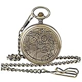 Tiong Nostalgia Retro Quartz Pocket Watch with Chain Gifts for Womens Mens