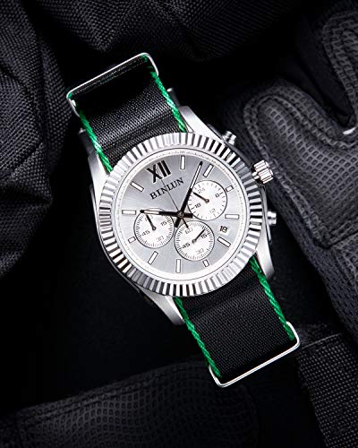 Image of BINLUN Nylon Watch Band Thick G10 Premium Ballistic Nylon Multicolor Replacement Watch Straps with Silver /Black Stainless Steel Buckle for Men Women 18mm 20mm 22mm 24mm