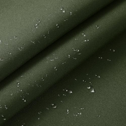 1200D Thicken Waterproof Canvas Fabric by The Yard 58' W Water-Resistant Cordura Polyester Fabric Heavy Duty Upholstery Material for Outdoor Indoor Marine Awning Tent Boat DIY, 1 Yard Army Green