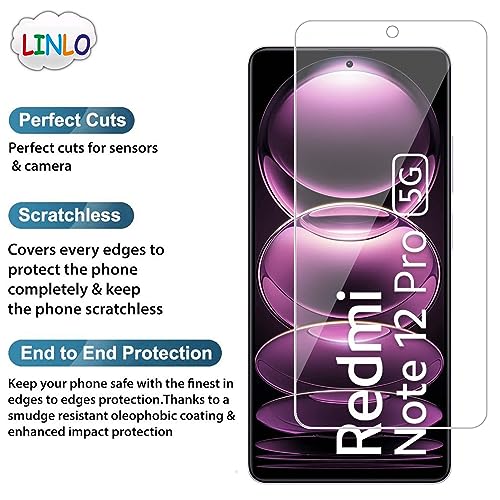 Image of Tempered Glass Screen Protector Compatible for Redmi Note 12 Pro /Note 12 Pro Plus /Note 12 Discovery /Note 12 Turbo /Poco F5 /Poco X5 Pro with Full Screen Coverage; (Transparent), Pack of 1