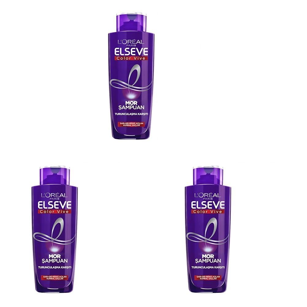 L’Oréal Paris Elseve Turunculaşma Karşıtı Mor Şampuan (200 ml) 3lü paket