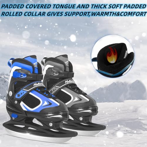 Nattork Adjustable Ice Skates,Ice Skating For Kids, Boys