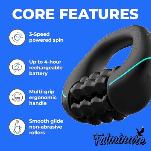 Image of Fulminare Rolling Percussive Massager, Percussive Therapy, Deep Tissue and Muscle Recovery, Body Massager for Pain Relief Percussion Massage Powerful 3-Speed Spin Full Body Relief, Neck, Shoulder, Back, Foot (King)