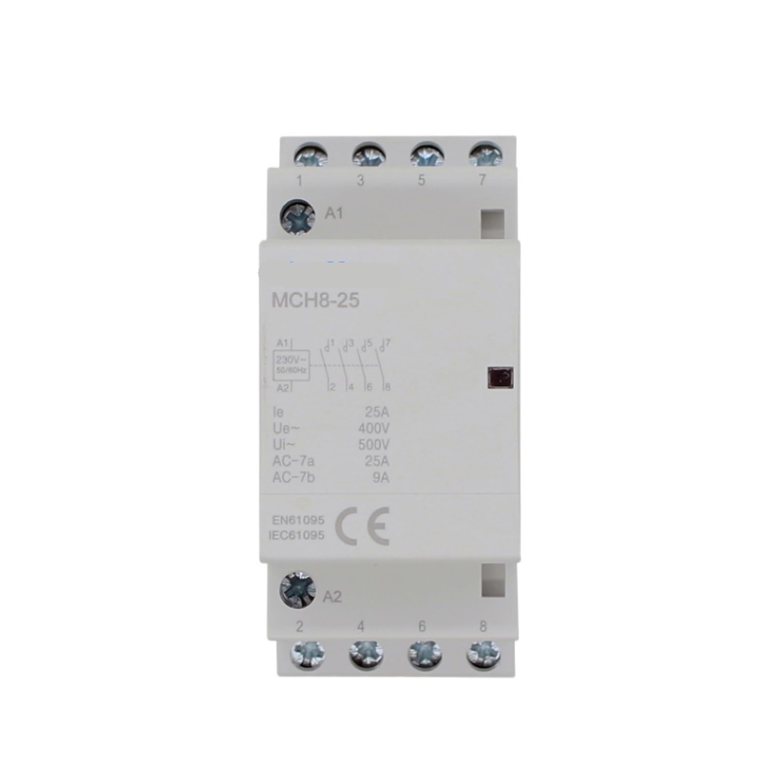 IVEKYKIBC 1Pcs MCH8-25 4P 25A 220V/230V 50/60HZ Din Rail Household Ac Modular Contactor(4NO)
