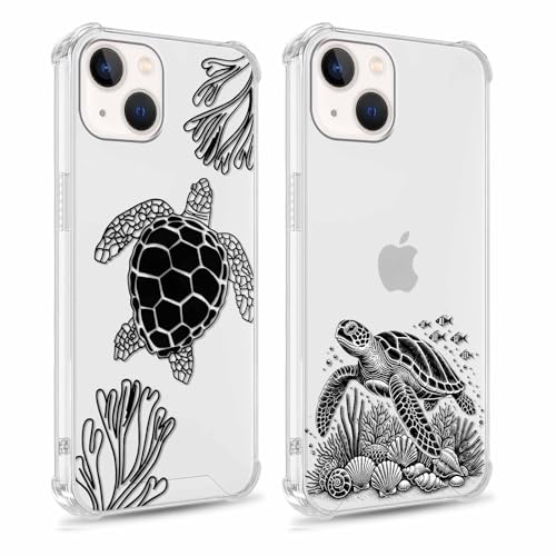 Yomjew 2 Pack Cute Grey Turtle Phone Case for iPhone 13 Mini 5.4", Cartoon Animal Aesthetic Design Clear Cases Soft Slim Silicone TPU Shockproof Protective Fundas for Girls Women Men Yomjew 2 Pack Cute Grey Turtle Phone Case for iPhone 13 Mini 5.4", Cartoon Animal Aesthetic Design Clear Cases Soft Slim Silicone TPU Shockproof Protective Fundas for Girls Women Men