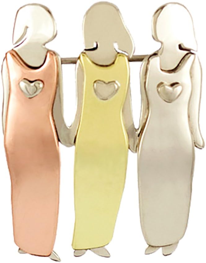 Mima & Oly Three Sisters PIN - Family Sister 3 Sisters Girlfriends Brooch