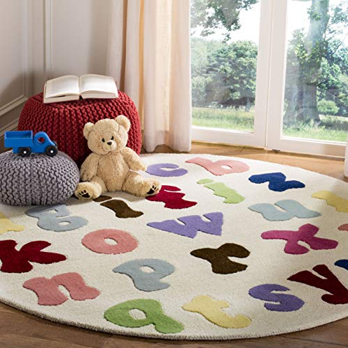 Tapete redondo 4' de lana SAFAVIEH Kids Collection miniatura 1