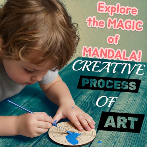 Image of BAGJI TOYS DIY Coaster Painting Kit for Kids & Adults - 6 Pre-Marked Wooden Tea Coasters with Stand, 12 Acrylic Colours & Brush - Mandala Art & Craft DIY Set - Beginner Friendly Painting Craft Kit, Birthday & Gift Activity (MandalaA1)