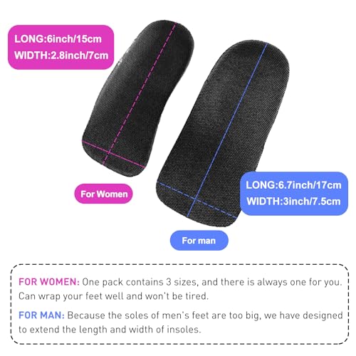 3 pares de plantillas elevadoras para zapatos 0.6, 1 y 1.4 pulgadas miniatura 3
