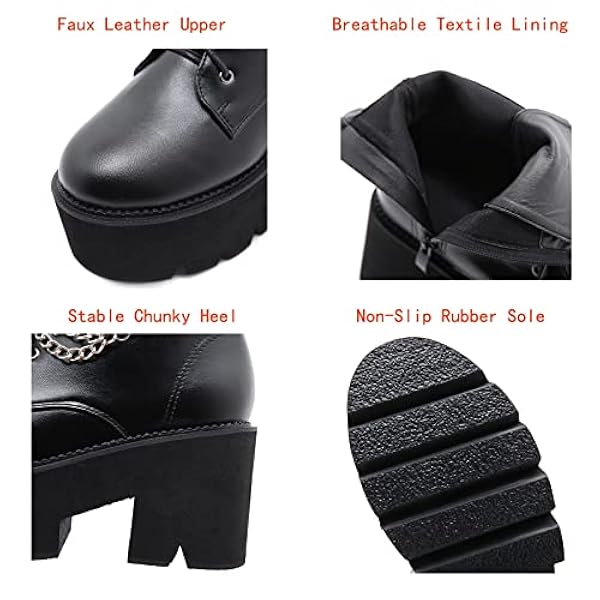 Punk platform voor dames laarzen modeketens fietser laarzen varen dikke hiel goth motorfiets enkelschoenjes