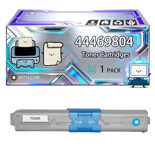 Image of 44469804 44469724 44469723 44469722 Toner Cartridges Compatible for Okidata OKI C510OKI C510DN C530dn MC561O MC561dn Printers, With Chip, 60000 Pages, Vibrant Colours (1 Pack Cyan)