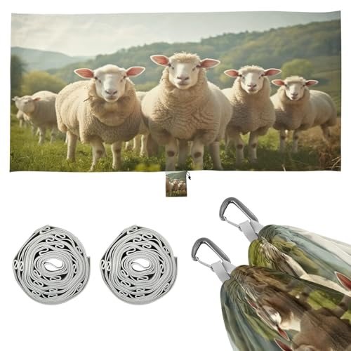 SDMKA Funny Sheep Pattern Camping Hammock, 330 lbs with 2 Tree Straps, Carry Bag, Single Portable Hammock for Outdoor/Indoor, Hiking, Beach, Backpacking, Travel