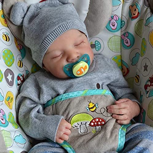 Reborn Boneca Realista,48cm Bonito Boneca Dormindo Reborn Menino/...
