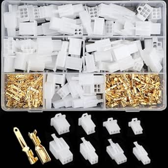 Set van 480 platte steekhulzen, 2,8 mm steekhulzen, platte stekker set, 2, 3, 4, 6-polige kabelconnectoren, kabelschoenen, mannelijk en vrouwelijk, aansluitklemmen, met isolatiehuls, assortiment