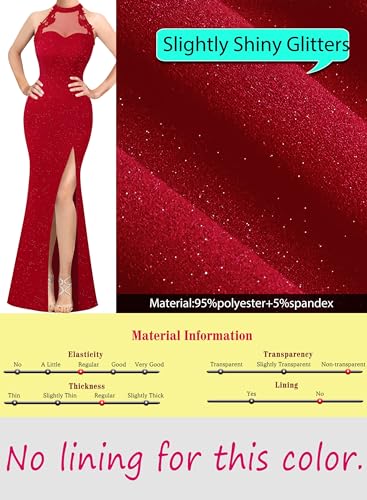 Image of VFSHOW Womens Formal Sexy Halter High Slit Prom Wedding Guest Maxi Dress 2023 Illusion Sweetheart Neckline Evening Long Gown