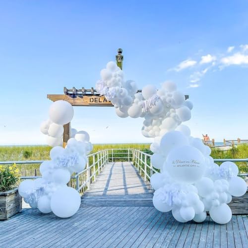 Bezente White Balloons Latex Party Balloons, 100 Pack 12 inch Round Helium Balloons for New Years Christmas Birthday Engagement Bridal Shower Party Backdrop Decorations - Image 3