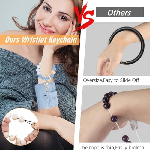 Image of Wristlet Wallet for Women with Keychain - RFID Card Holder Small Wallet Wristlet with Key Ring