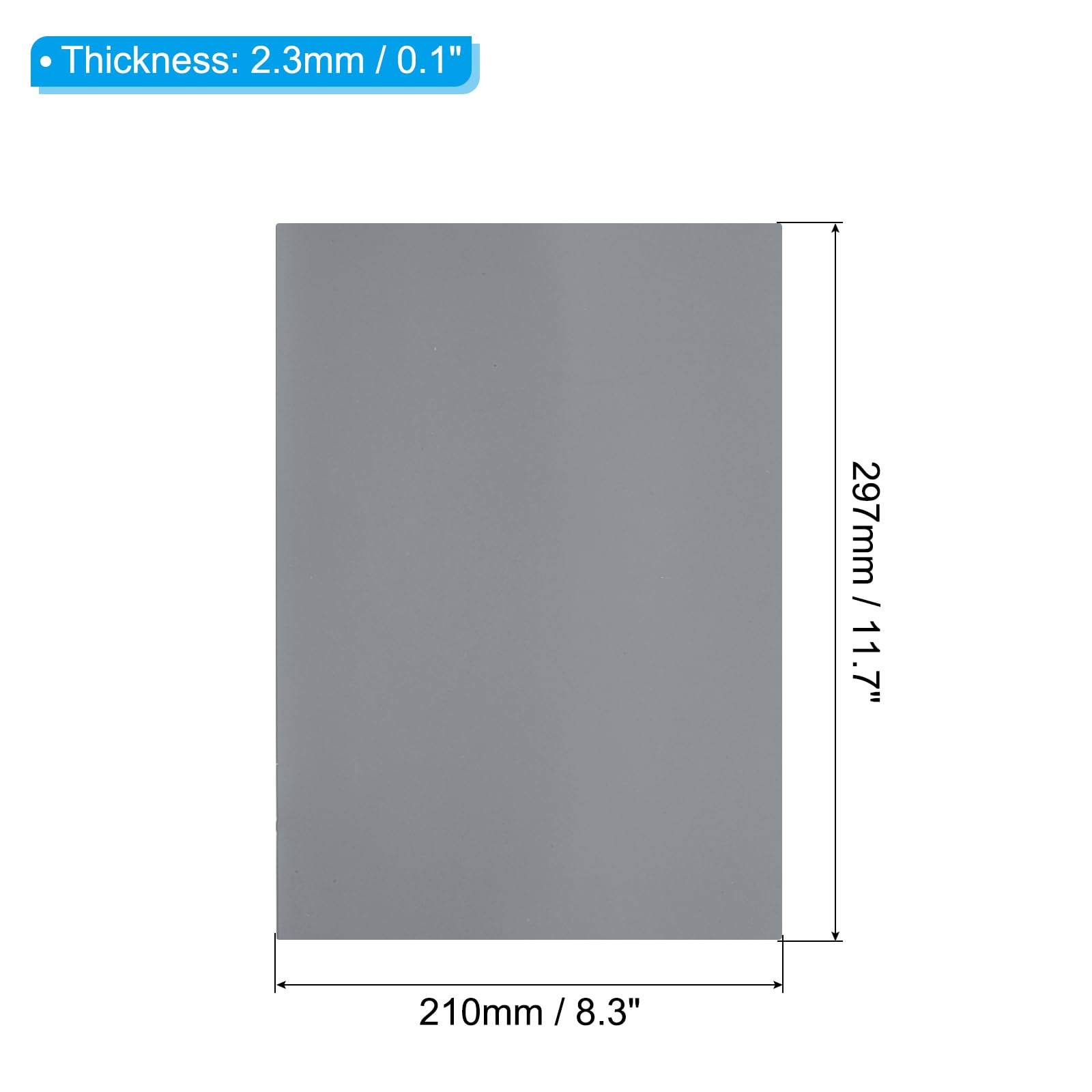 PATIKIL Rubber Stamp Sheets, 11.7x8.3 Soft Rubber Stamp Carving Block A4 Size, Dark Grey