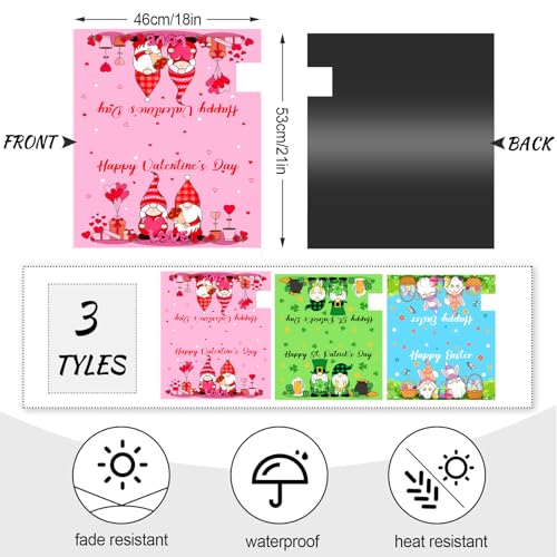 image for Remerry 3 Pcs Happy Valentine's Day Gnome Magnetic Mailbox Covers St. 