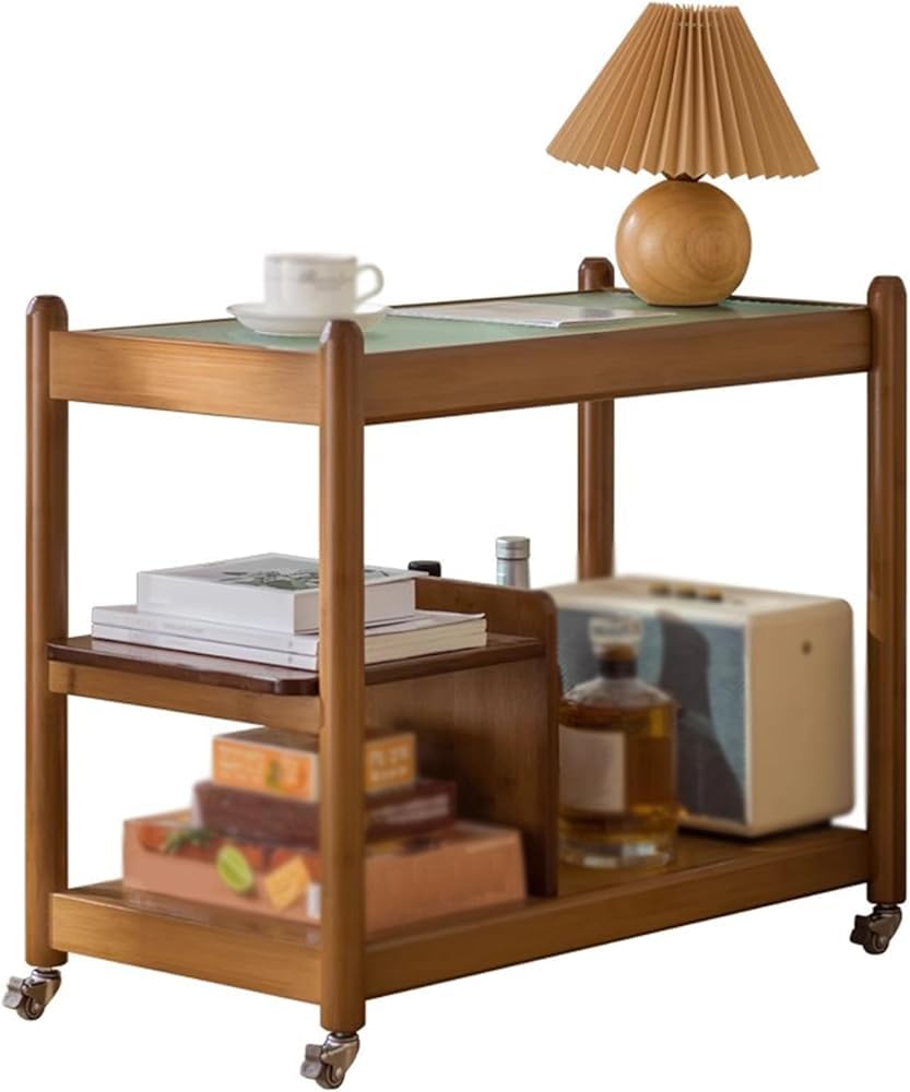 Table d'appoint roulante à 2 niveaux pour salon et bureau