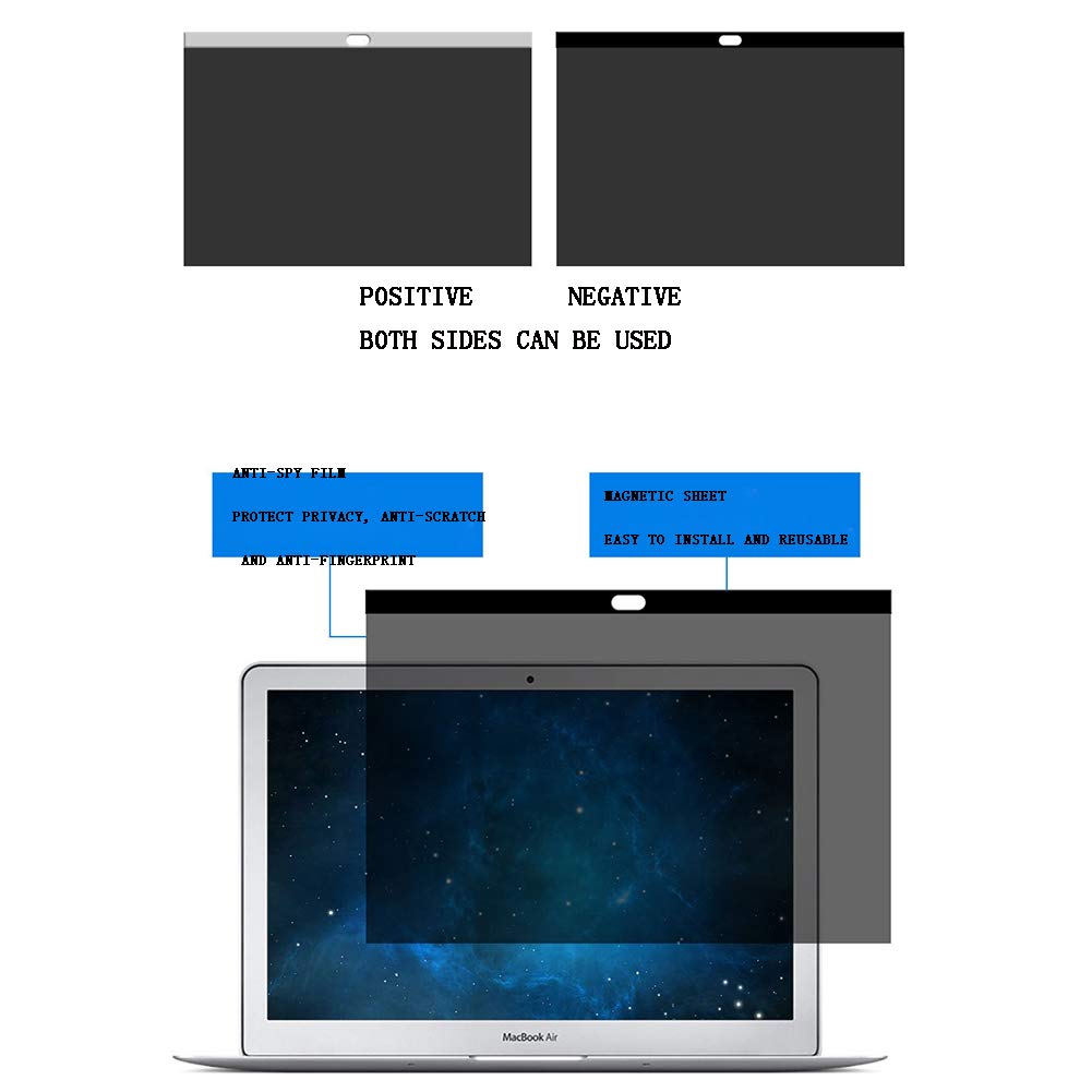 AIZYR Filtro per La Privacy dello Schermo del Computer Portatile da 13 Pollici, Pellicola Protettiva Antiscivolo con Schermo Magnetico per Notebook, Facile da Installare Schermo Pulito,15.4"