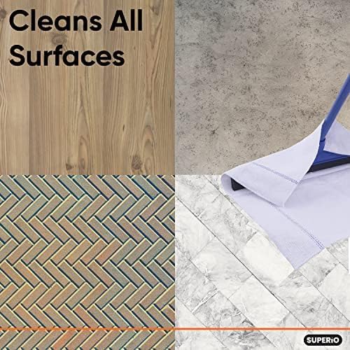 Image of Superio Squeegee Mopping Towel Floor Cloth White Cloth for Cuban Style Mop, Israeli Sponga, Kitchen, Bathroom Cleaning, Tile, Stone, Wood, Floor Washing, Drying Towel -18 inchx24 inch, 3 Pack