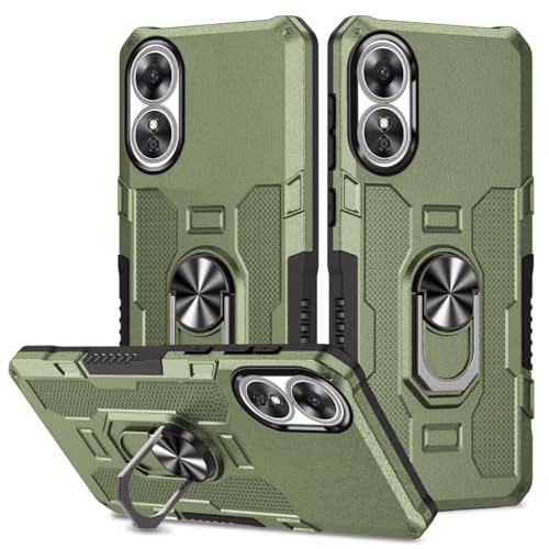 Coque Oppo A17 verte idéale pour regarder vos vidéos avec son anneau