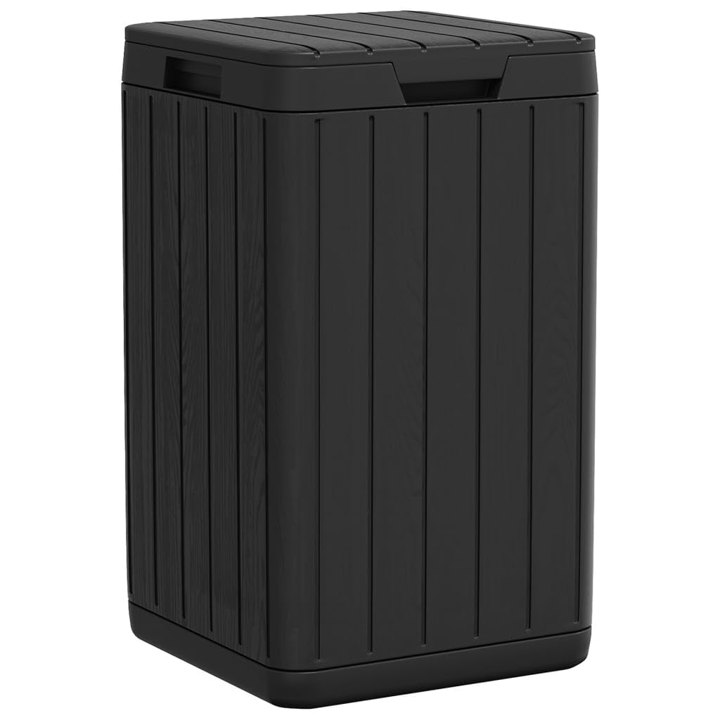 vidaXL Cubo de Basura de Exterior, Cubo Papelera con Tapa, Contenedor de Residuos, Cubo de Basura para Parque Jardín, PP Gris Antracita