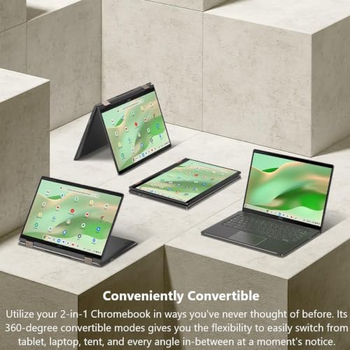Image of Acer Chromebook Plus Spin 714 14 inch 2-in-1, Ultra 5 115U, 8GB DDR5, 512GB SSD | FHD+ Touchscreen Laptop, 2x Thunderbolt 4, Intel 8-Core, Convertible for Business, Students, Backlit, Gemini AI, Chrome OS
